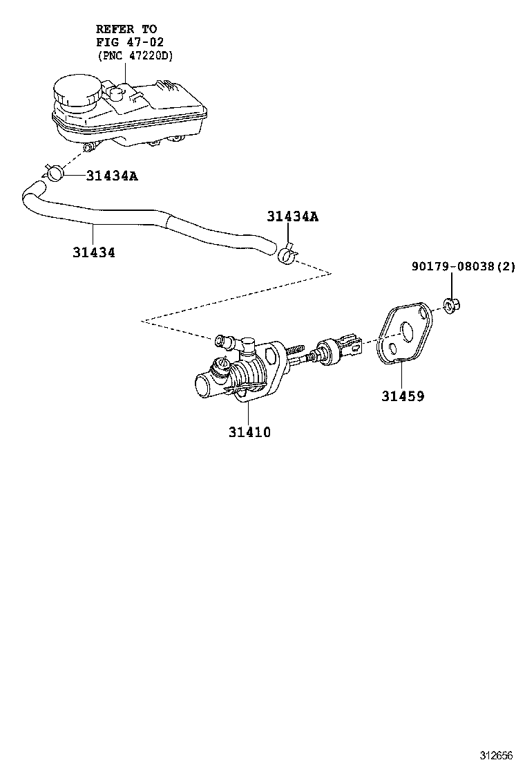 31420-02063 CYLINDER ASSY, CLUTCH MASTER product image