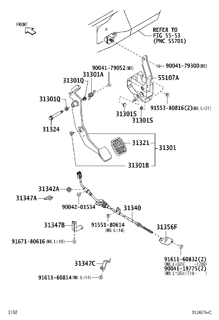 31301-B5030 PEDAL SUB-ASSY, CLUTCH product image