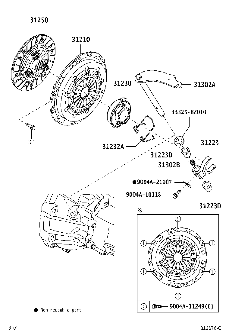 31230-BZ040 BEARING ASSY, CLUTCH RELEASE product image