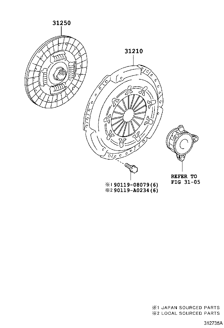 Toyota 31210-02190 COVER ASSY, CLUTCH