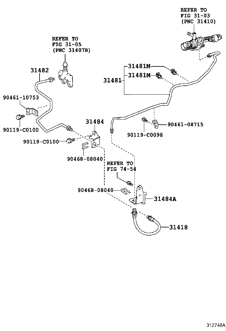 31482-0R020 TUBE, CLUTCH RELEASE CYLINDER TO FLEXIBLE HOSE product image