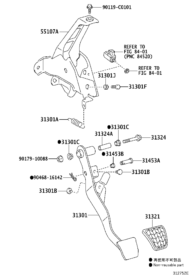 31301-0D200 PEDAL SUB-ASSY, CLUTCH product image