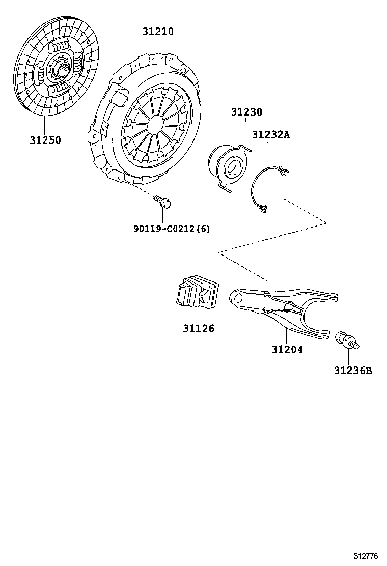 31204-0D030 FORK SUB-ASSY, CLUTCH RELEASE product image