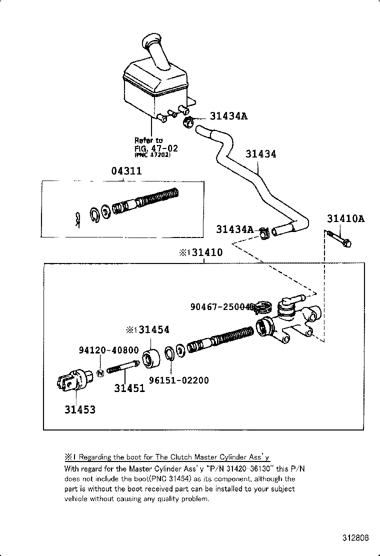 31420-36130 CYLINDER ASSY, CLUTCH MASTER product image