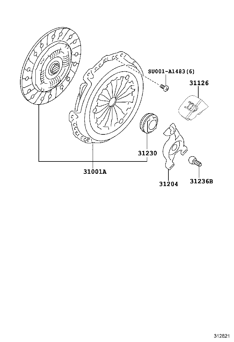 31233-0H030 FORK, CLUTCH RELEASE product image
