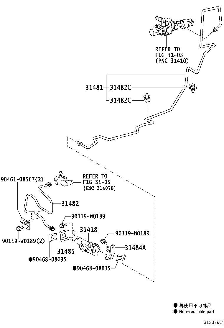 31481-0D340 TUBE, CLUTCH MASTER CYLINDER TO FLEXIBLE HOSE product image
