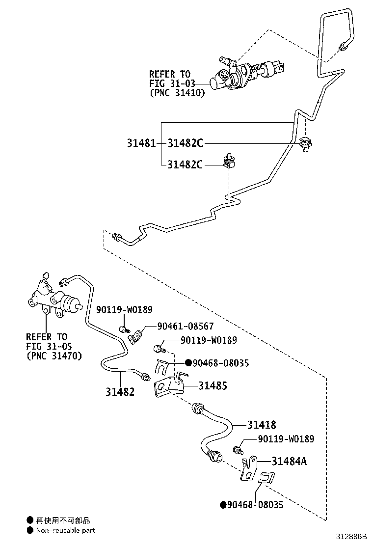 31481-0D340 TUBE, CLUTCH MASTER CYLINDER TO FLEXIBLE HOSE product image