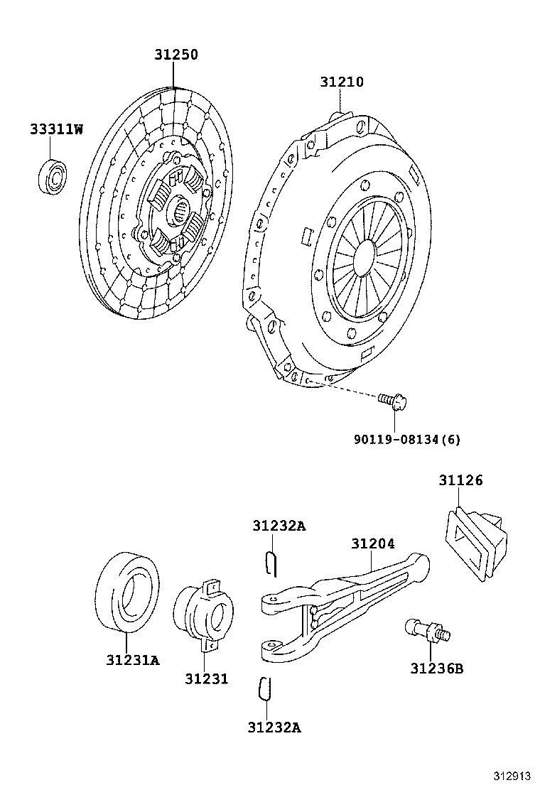 31230-60140 BEARING ASSY, CLUTCH RELEASE product image