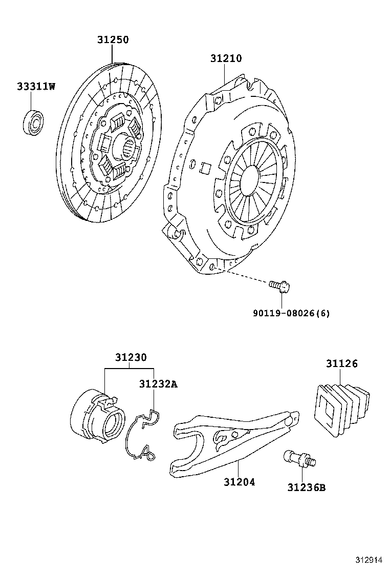 31230-60140 BEARING ASSY, CLUTCH RELEASE product image