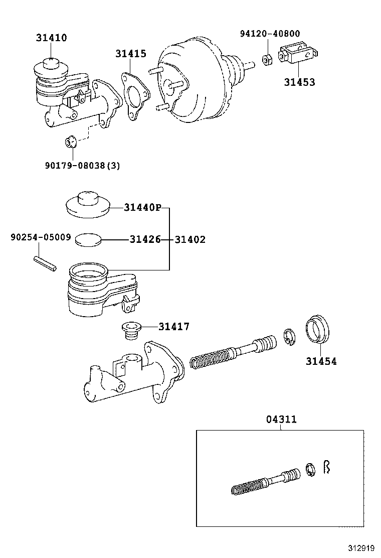 31490-60050 ACCUMULATOR ASSY, MASTER CYLINDER product image