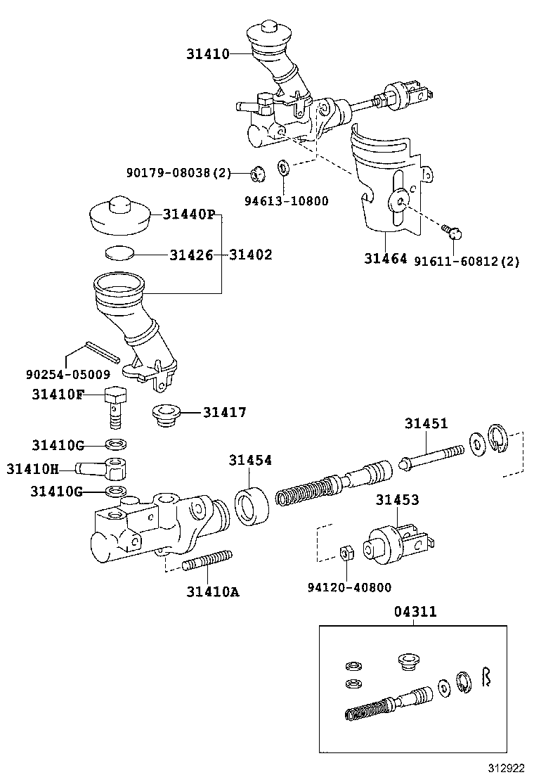31402-60040 RESERVOIR SUB-ASSY, CLUTCH MASTER CYLINDER product image