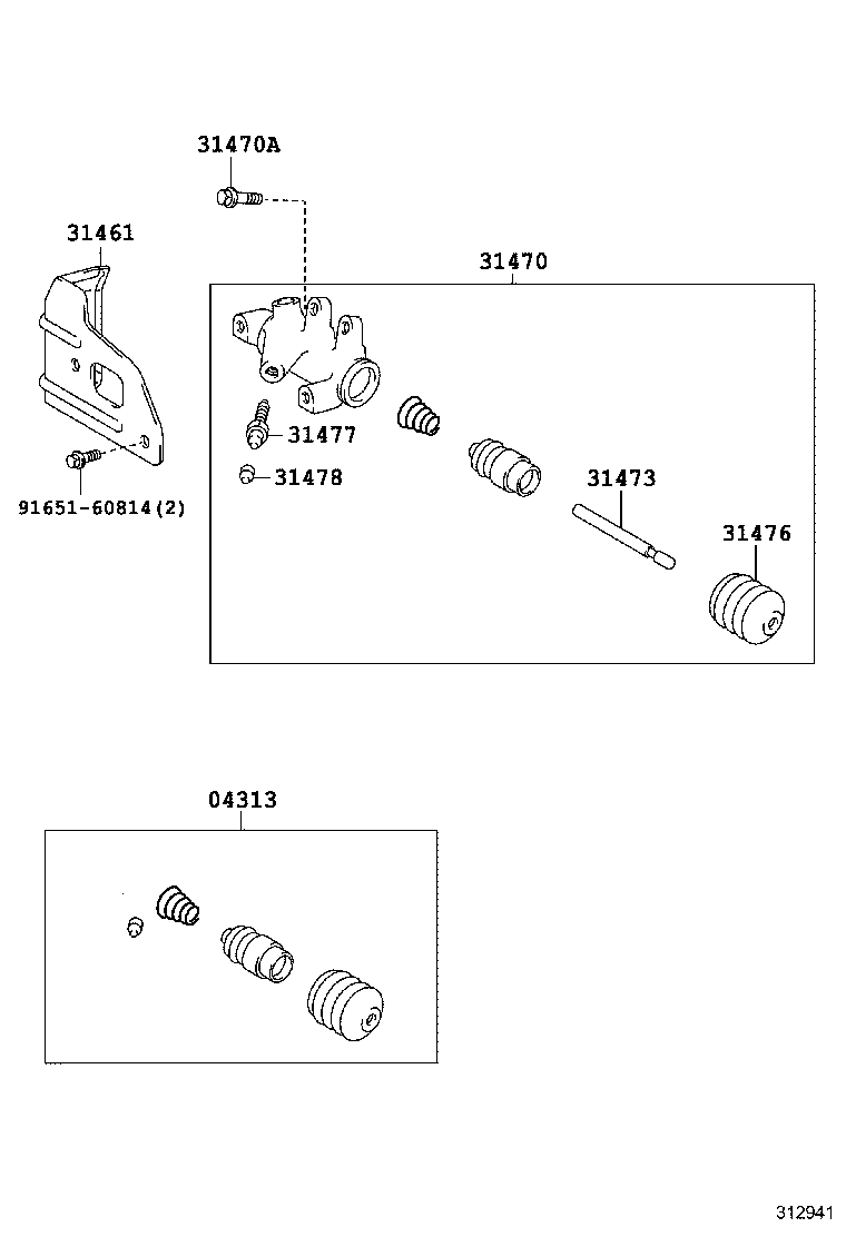 31470-33040 CYLINDER ASSY, CLUTCH RELEASE product image