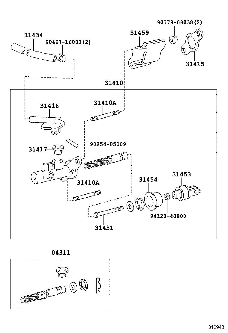31459-42010 BRACKET, CLUTCH MASTER CYLINDER product image