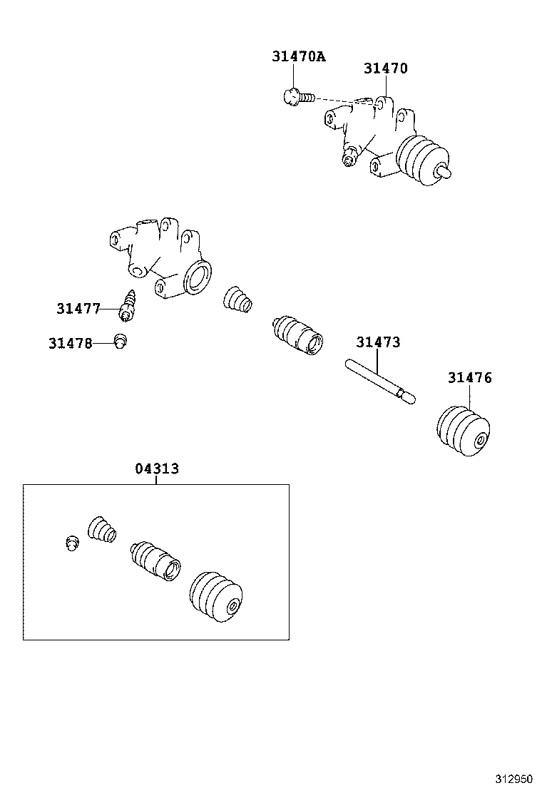 04313-42010 CYLINDER KIT, CLUTCH RELEASE product image