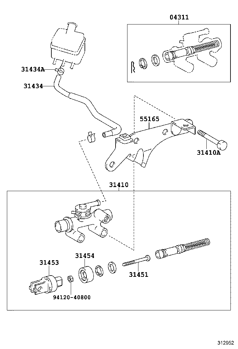 55107-25020 SUPPORT, CLUTCH MASTER CYLINDER product image