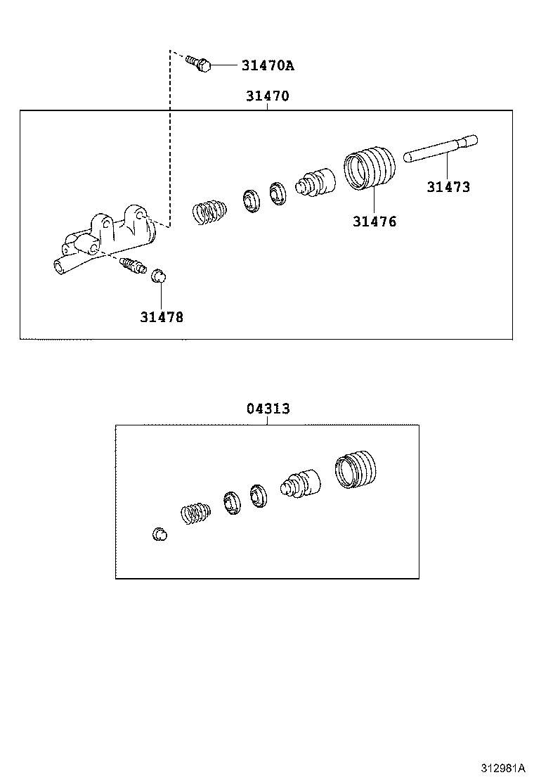 Toyota 31470-0K090 CYLINDER ASSY, CLUTCH RELEASE