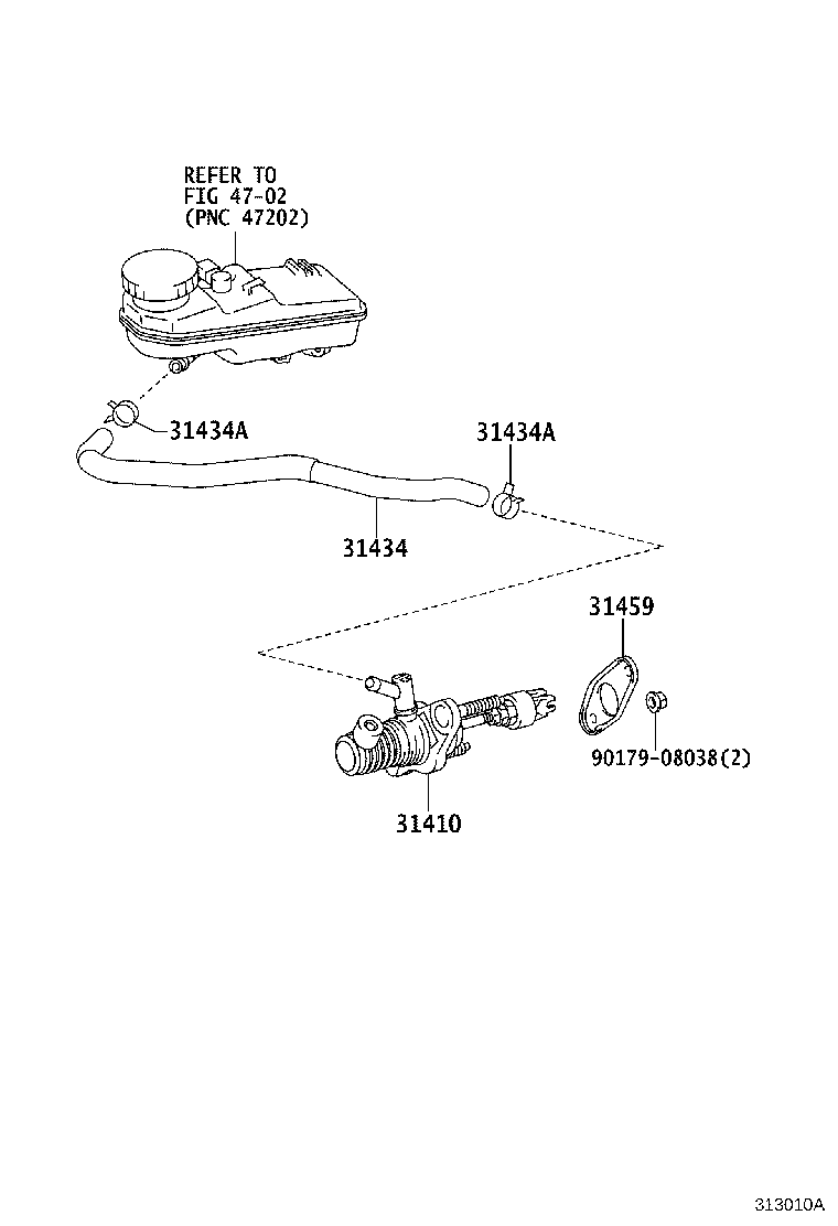Toyota 31434-12120 TUBE, CLUTCH RESERVOIR