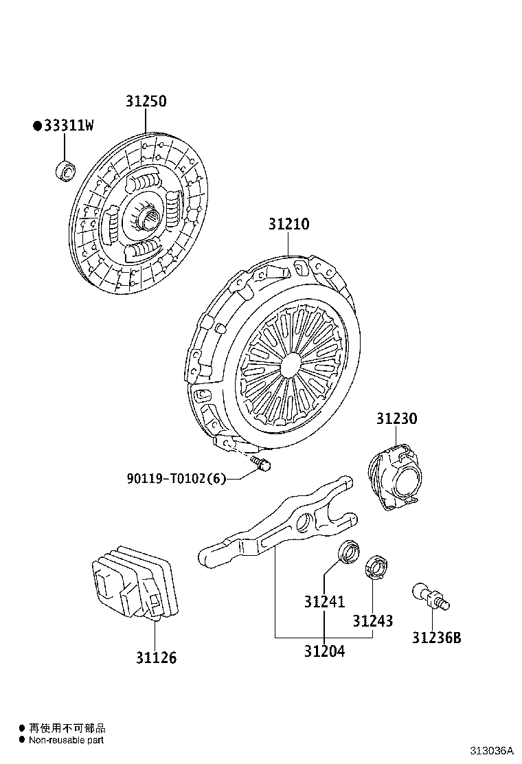 31230-71060 BEARING ASSY, CLUTCH RELEASE product image