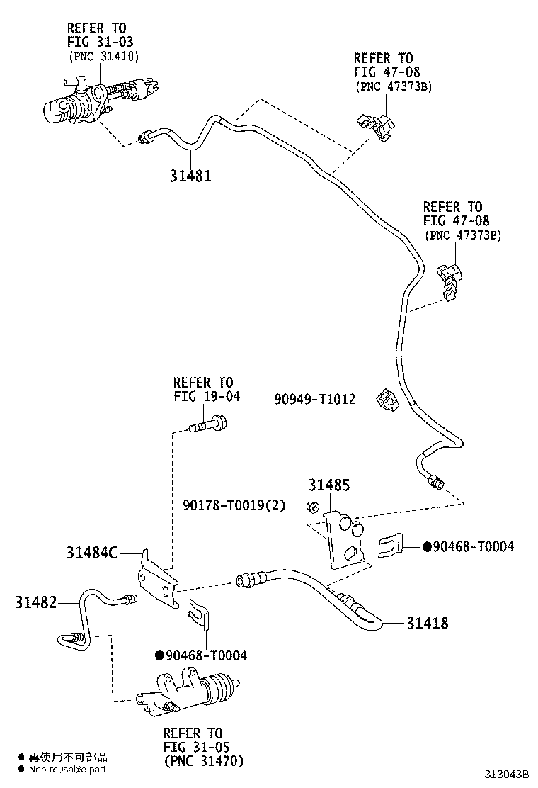 31482-0K030 TUBE, CLUTCH RELEASE CYLINDER TO FLEXIBLE HOSE product image