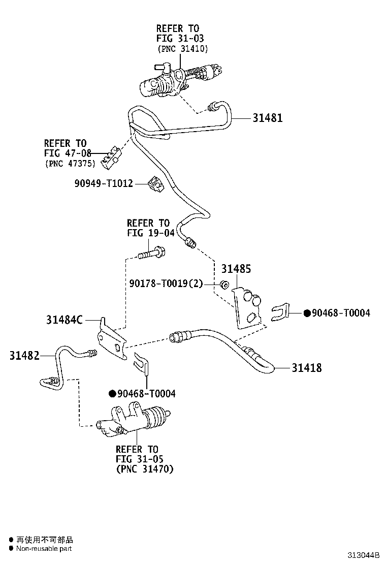 31482-0K030 TUBE, CLUTCH RELEASE CYLINDER TO FLEXIBLE HOSE product image