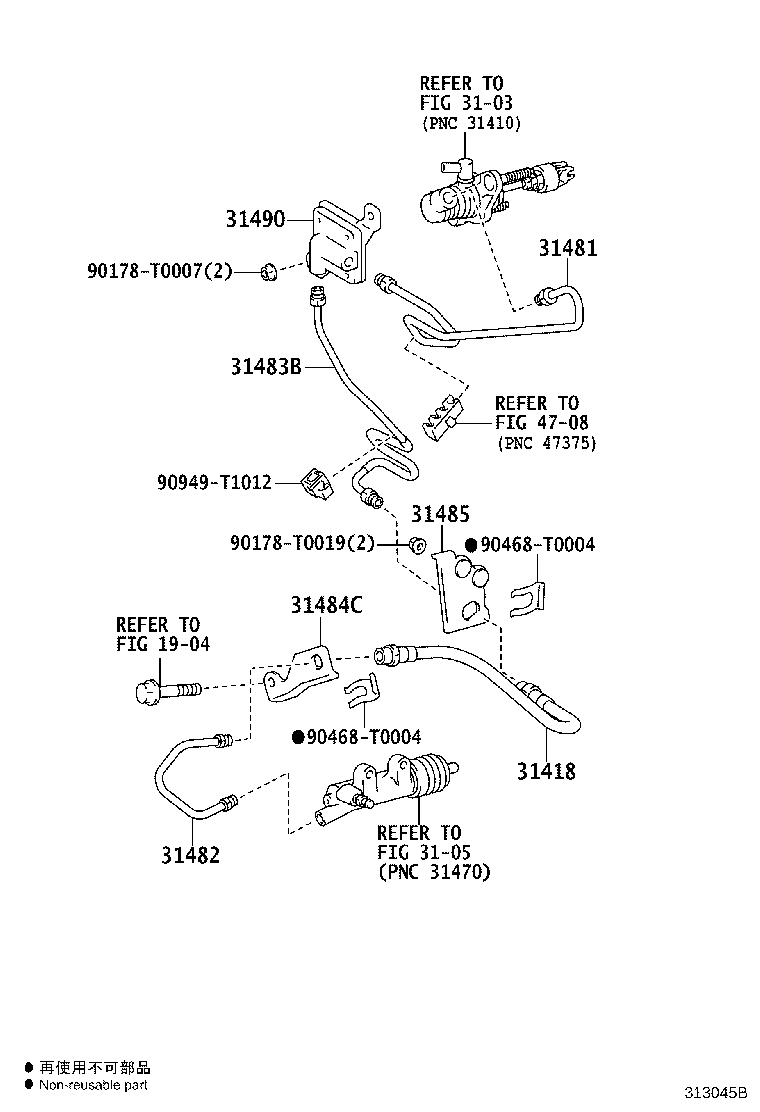 31482-0K030 TUBE, CLUTCH RELEASE CYLINDER TO FLEXIBLE HOSE product image