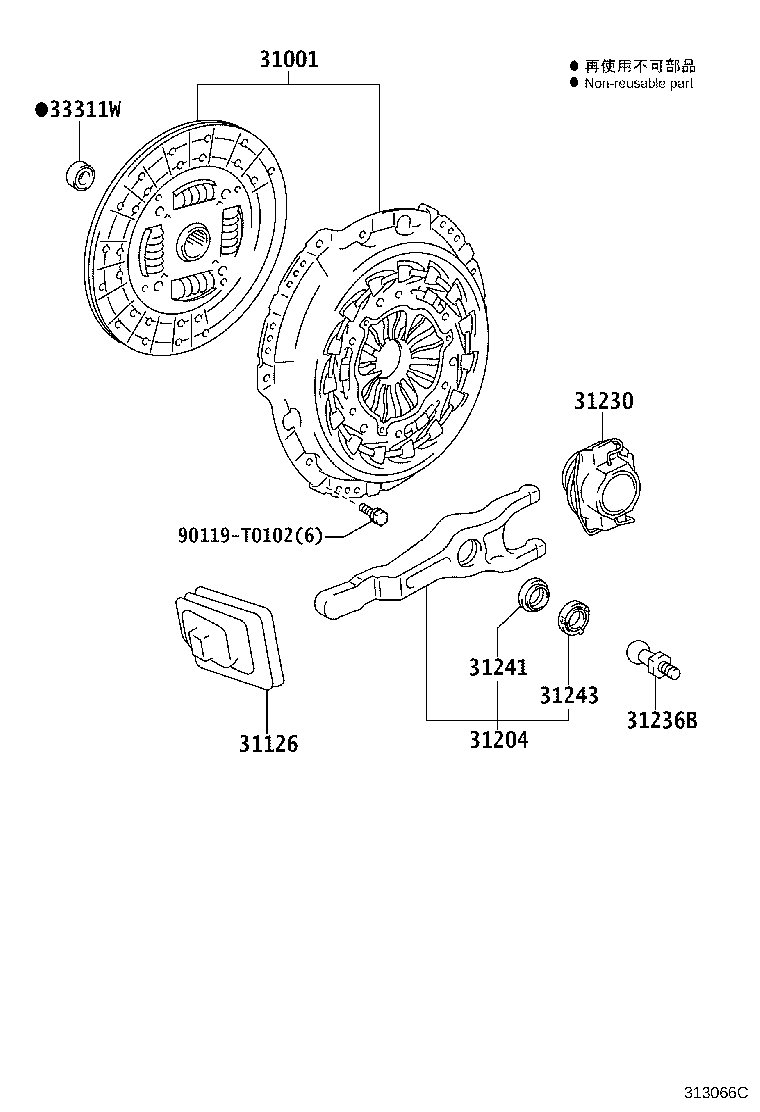 31230-71052 BEARING ASSY, CLUTCH RELEASE product image
