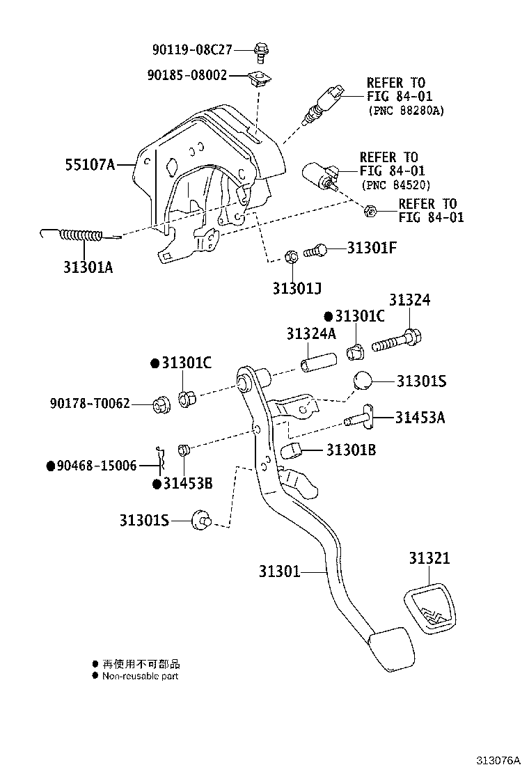 31301-0K280 PEDAL SUB-ASSY, CLUTCH product image