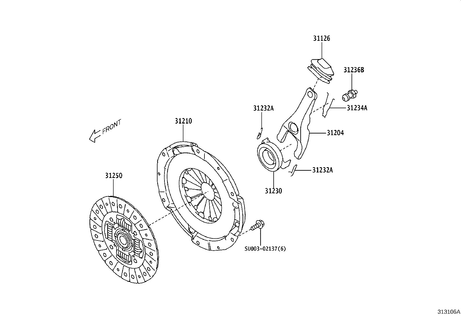 Toyota SU003-07349 BEARING ASSY, CLUTCH RELEASE