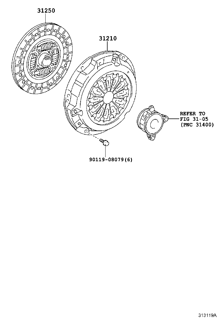 Toyota 31250-12630 DISC ASSY, CLUTCH