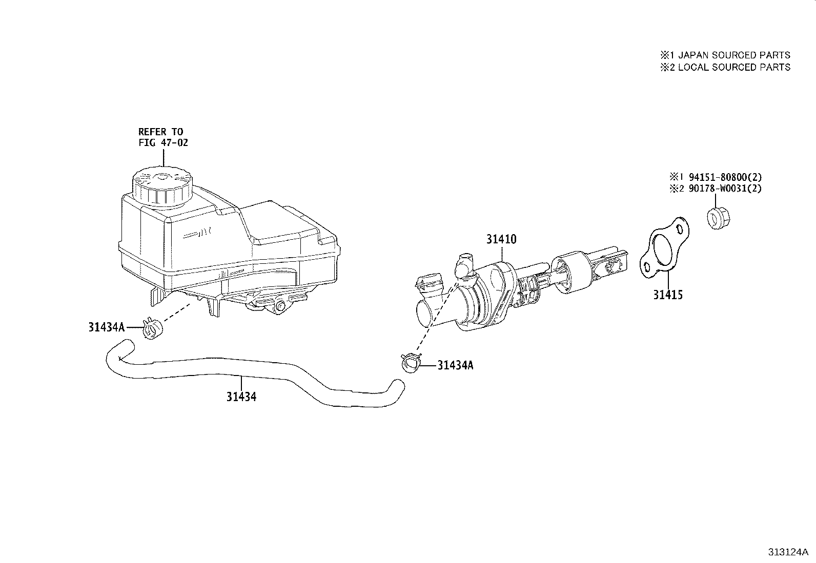 Toyota 31434-F4010 TUBE, CLUTCH RESERVOIR