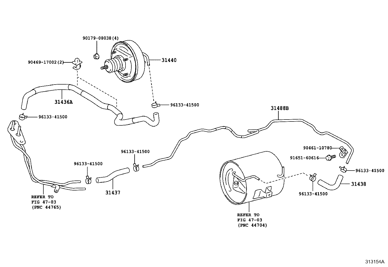 31436-36160 HOSE, NO.1(FOR CLUTCH BOOSTER VACUUM) product image
