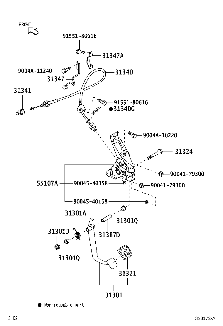 31310-BZ200 PEDAL SUB-ASSY, CLUTCH product image