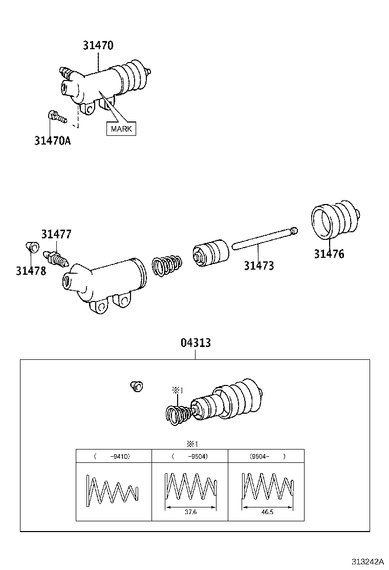 31470-26080 CYLINDER ASSY, CLUTCH RELEASE product image