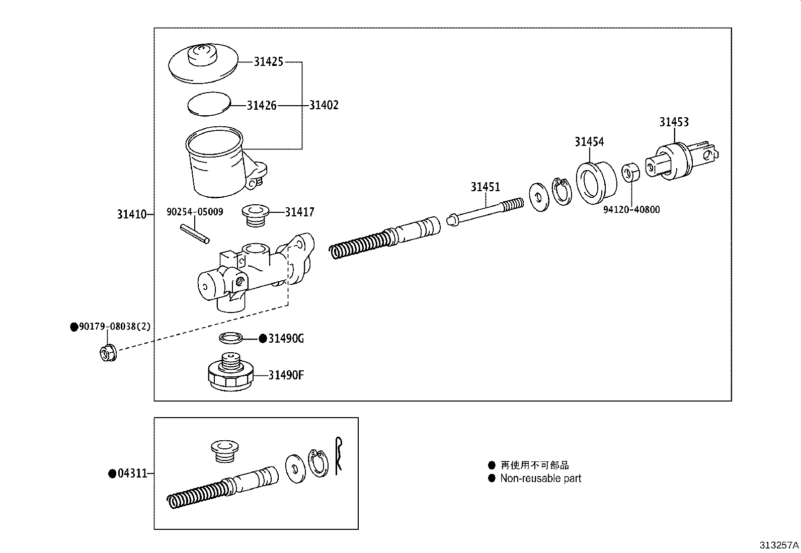 31410-43030 CYLINDER ASSY, CLUTCH MASTER product image