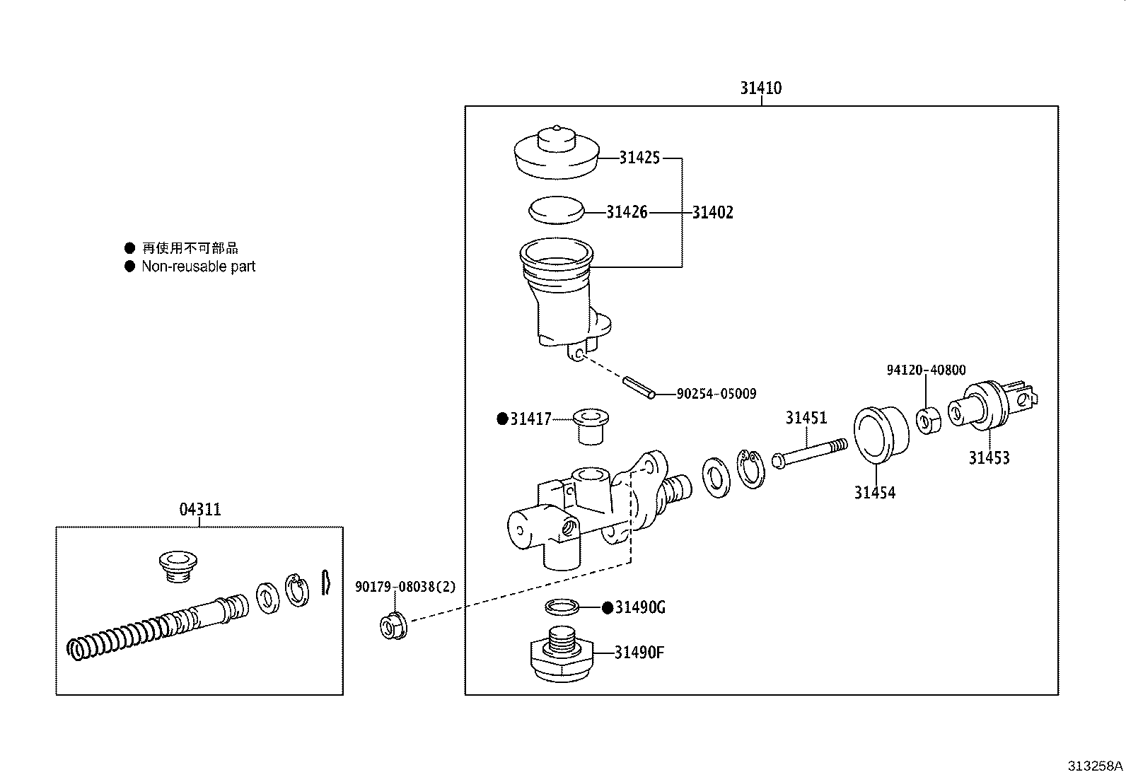 31410-43010 CYLINDER ASSY, CLUTCH MASTER product image