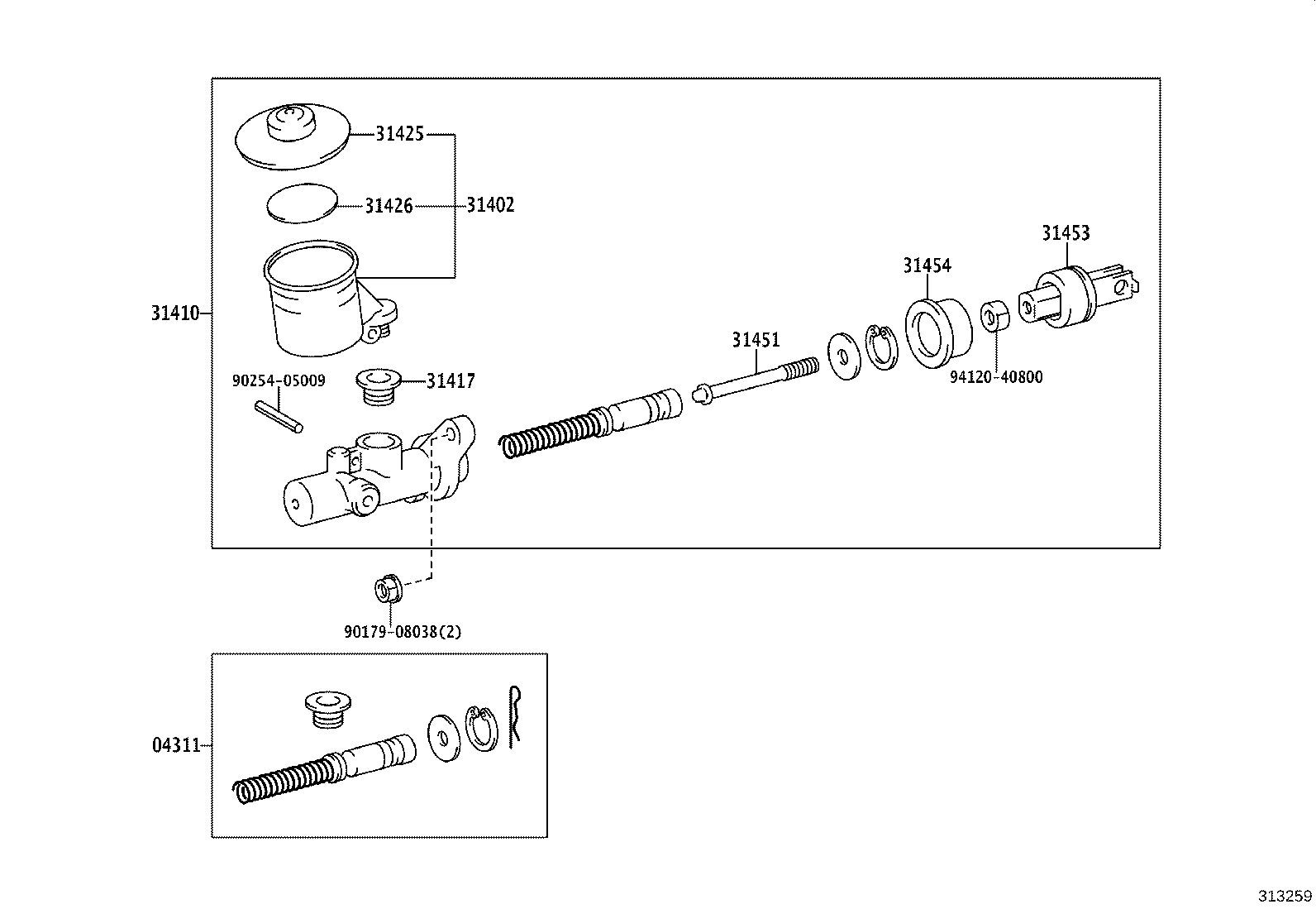 31410-43010 CYLINDER ASSY, CLUTCH MASTER product image