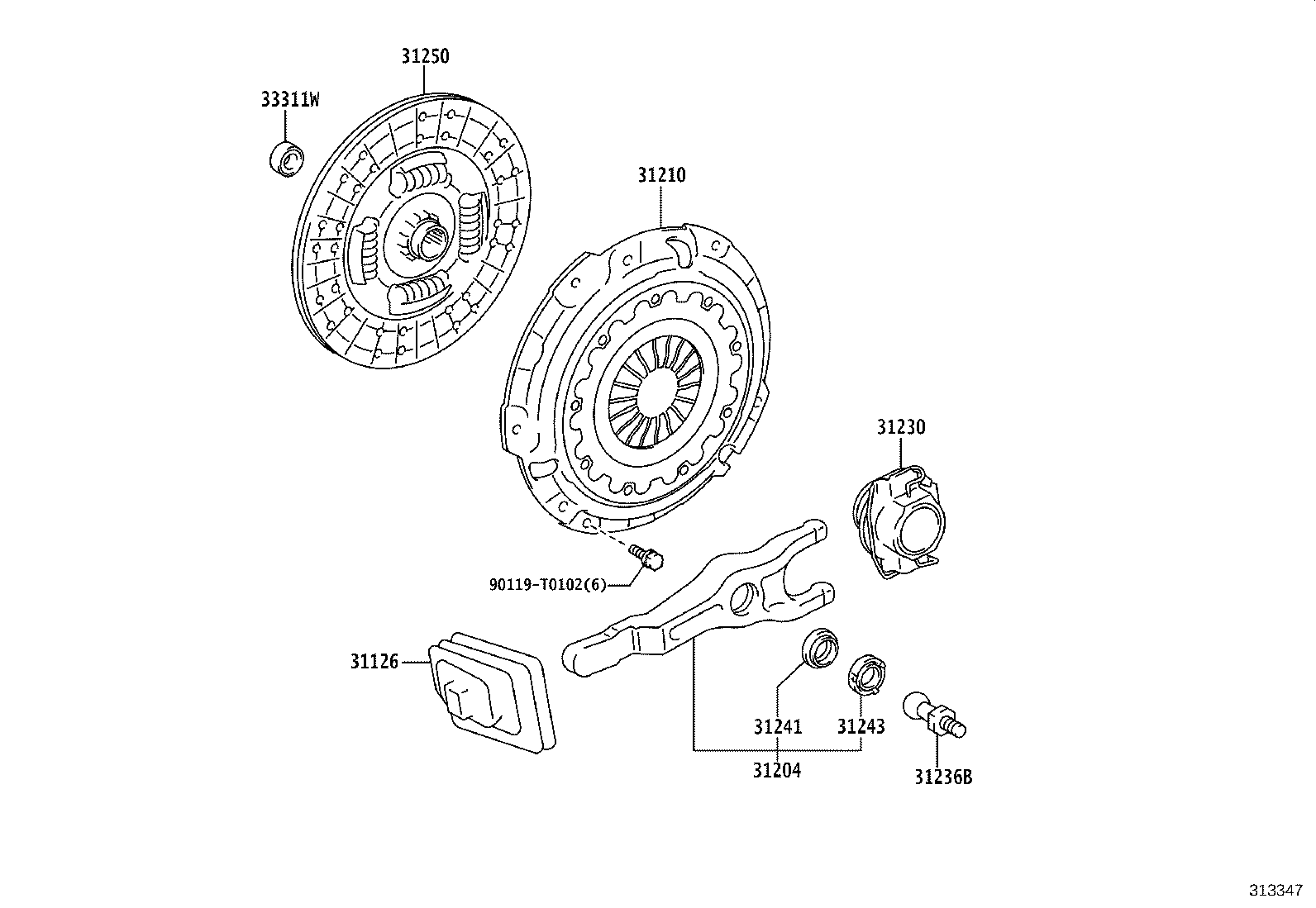 31230-35151 BEARING ASSY, CLUTCH RELEASE product image