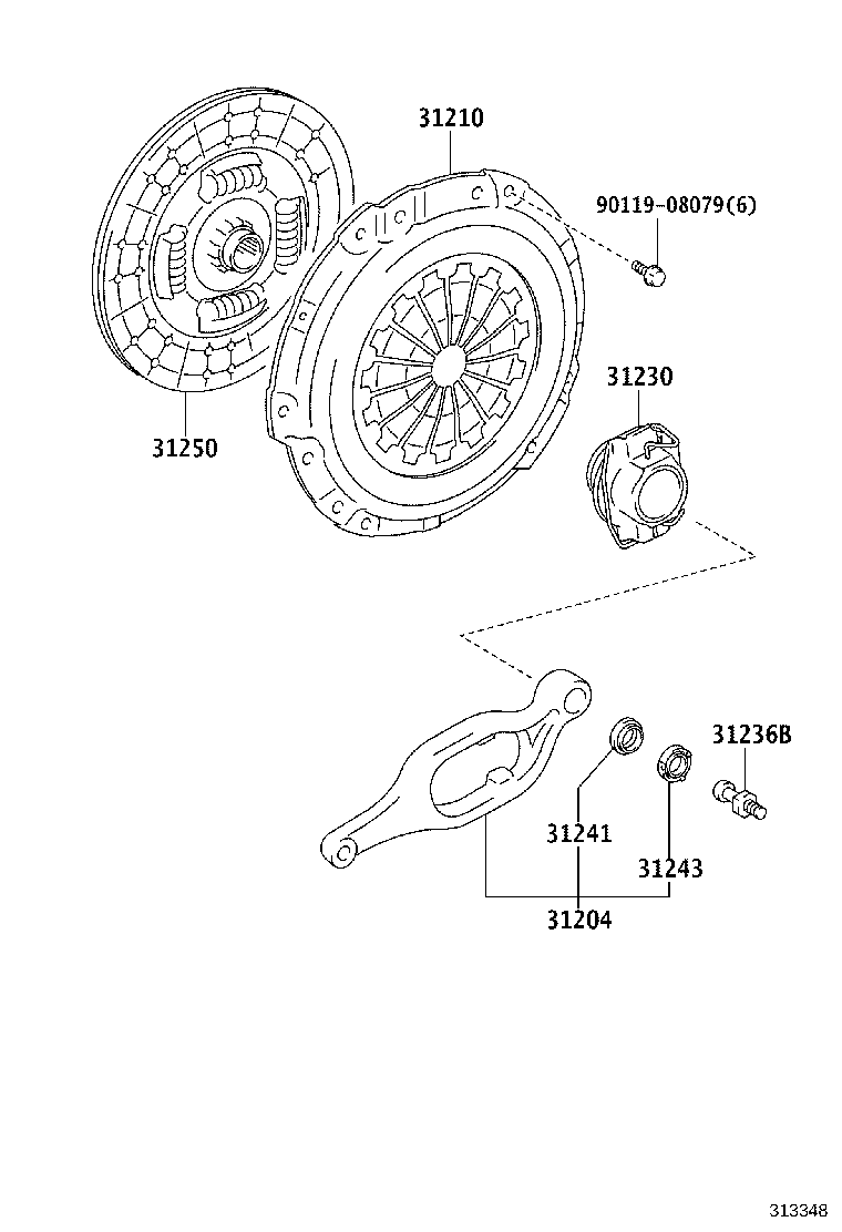 31230-35151 BEARING ASSY, CLUTCH RELEASE product image