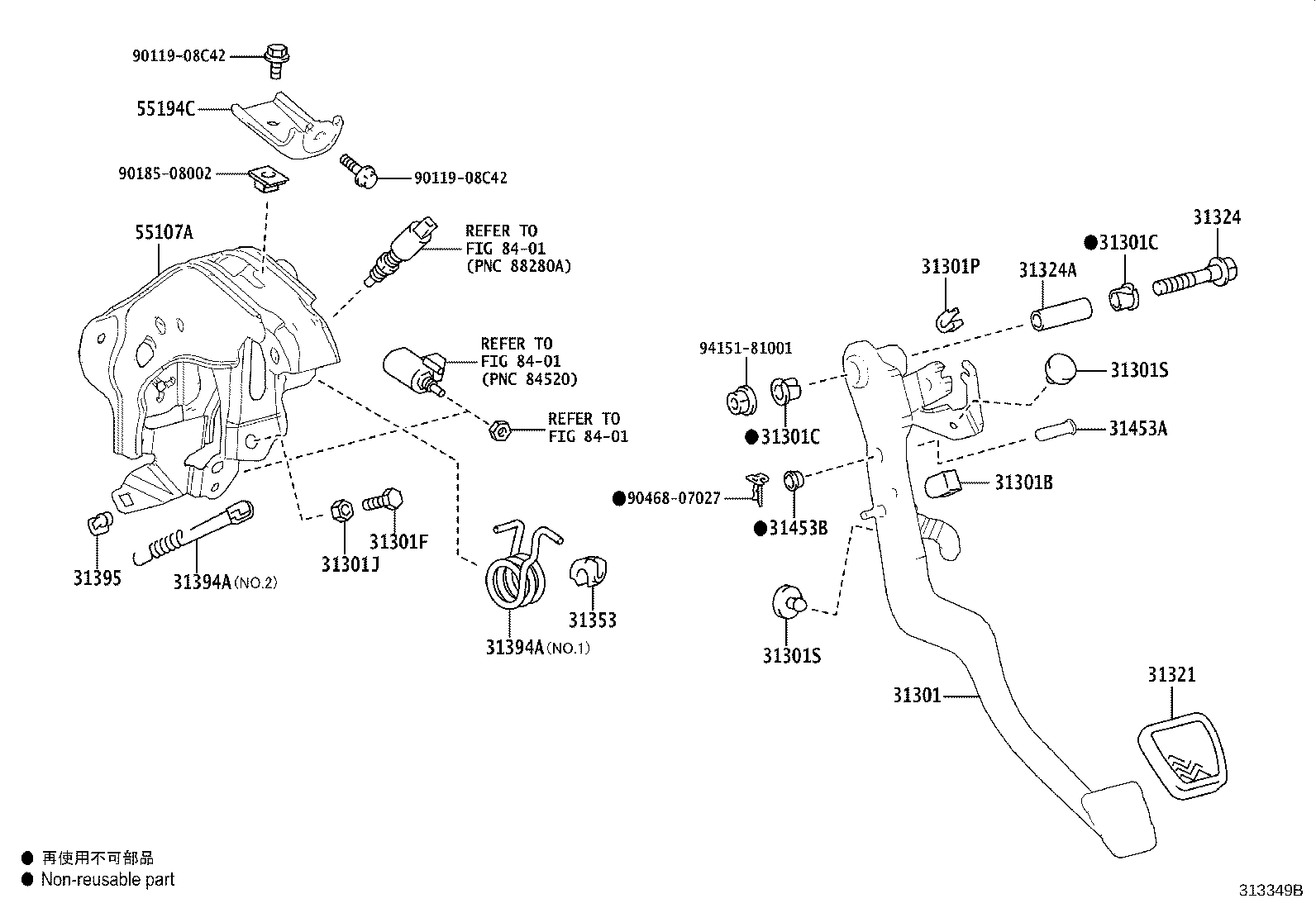 Toyota 31484-26240 BRACKET, FLEXIBLE HOSE(FOR CLUTCH)