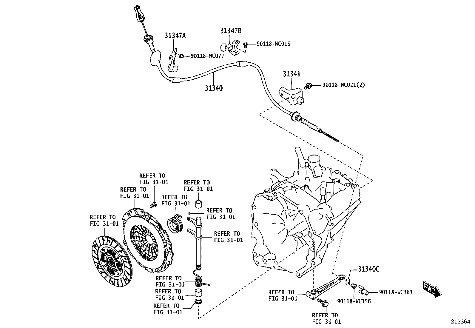 31301-WC001 PEDAL SUB-ASSY, CLUTCH product image