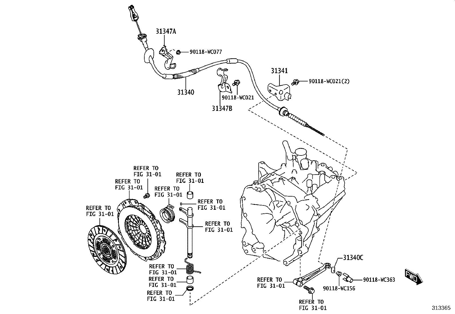 31301-WC001 PEDAL SUB-ASSY, CLUTCH product image