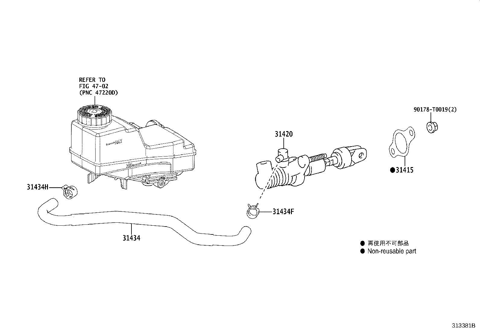 31434-02100 TUBE, CLUTCH RESERVOIR product image