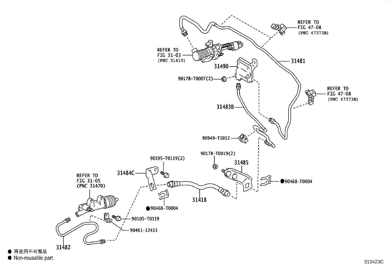 31482-0K030 TUBE, CLUTCH RELEASE CYLINDER TO FLEXIBLE HOSE product image
