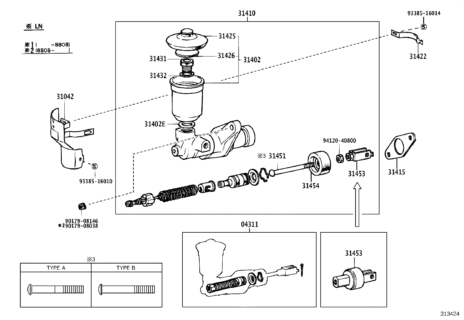 31410-35150 CYLINDER ASSY, CLUTCH MASTER product image