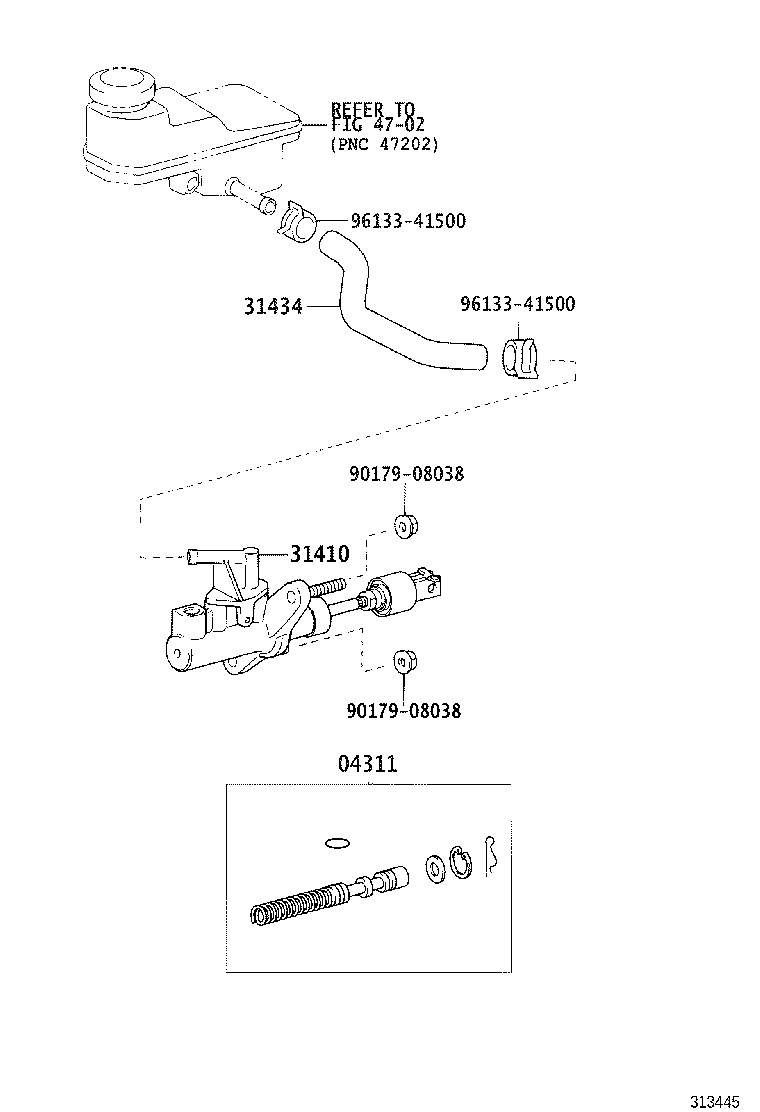 31434-20020 TUBE, CLUTCH RESERVOIR product image