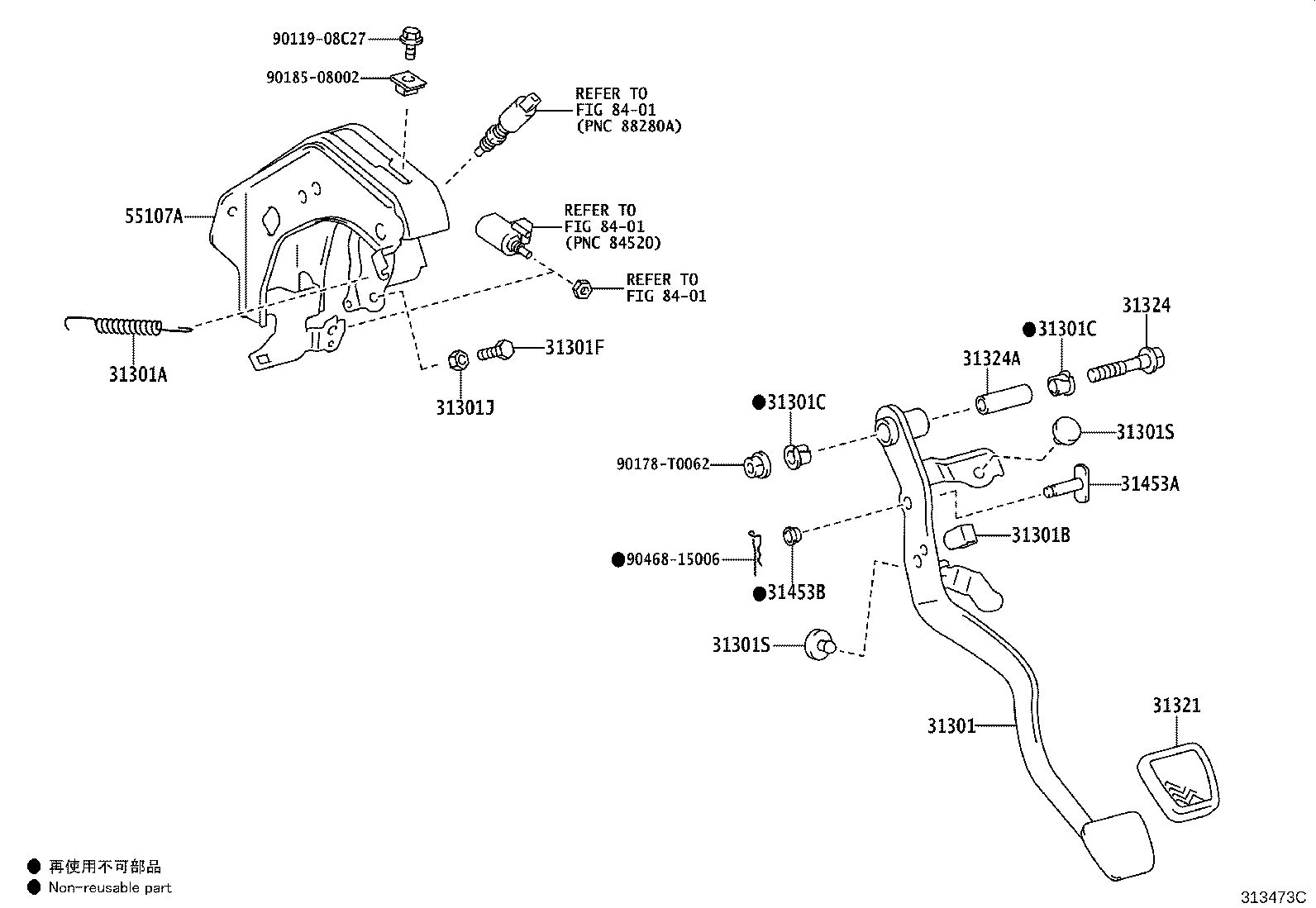 31484-0K050 BRACKET, CLUTCH TUBE, NO.2 product image