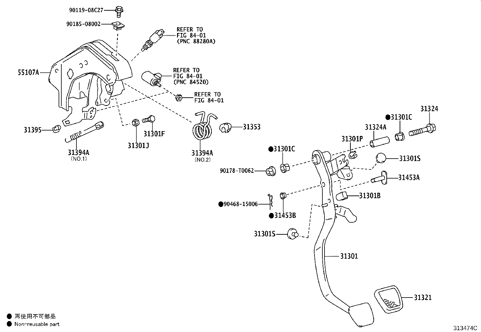 31484-0K050 BRACKET, CLUTCH TUBE, NO.2 product image