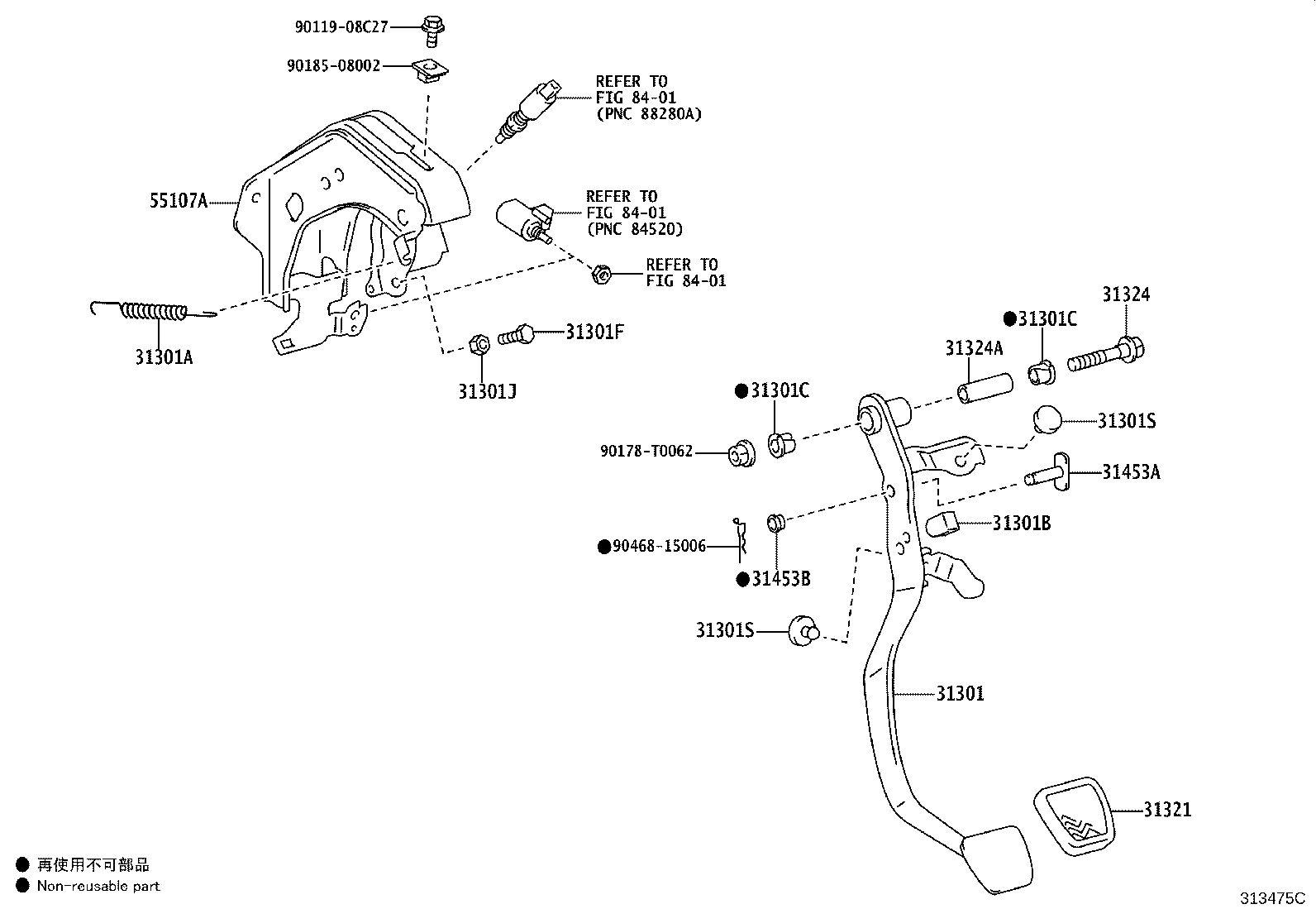 31484-0K050 BRACKET, CLUTCH TUBE, NO.2 product image