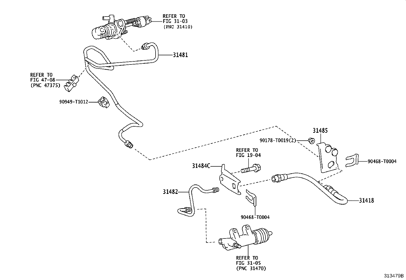 31484-0K050 BRACKET, CLUTCH TUBE, NO.2 product image