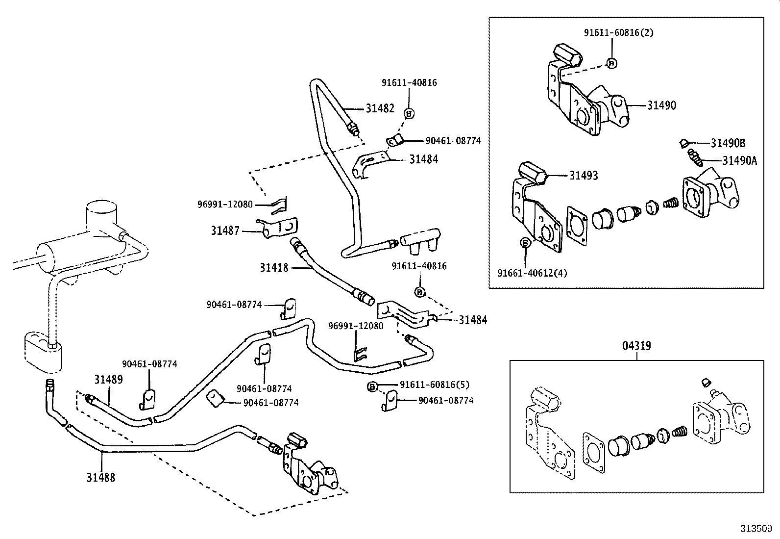 31482-36140 TUBE, CLUTCH RELEASE CYLINDER TO FLEXIBLE HOSE product image
